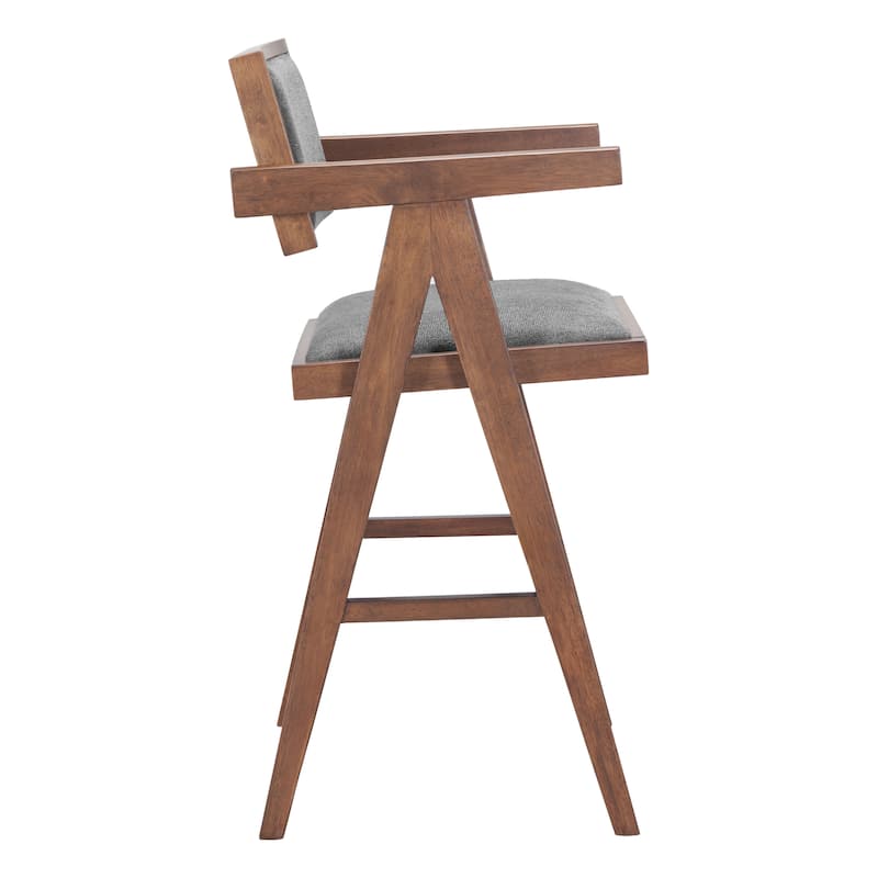 Delhi Counter Stool Gray & Walnut