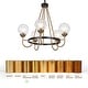 preview thumbnail 10 of 11, Modern 5-Light Black Gold Wagon Wheel Chandelier Glass Pendant Light for Dining Room - 22" D x 21.5" H