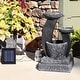 preview thumbnail 7 of 8, 28" Modern Cascading Bowls Solar Water Fountain with Battery & LED
