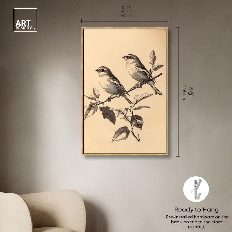 Pair of Finches I Canvas by Art Remedy