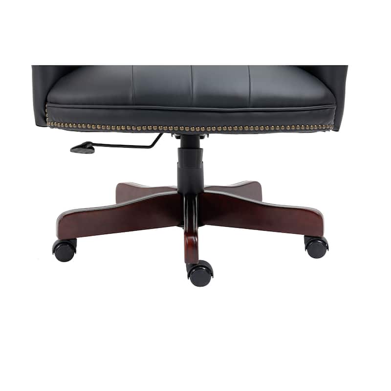 High Back Executive Office Chair, Work Chair with Nail Head Trim and Thick Padded Seat, Ergonomic Wingback PC Chair