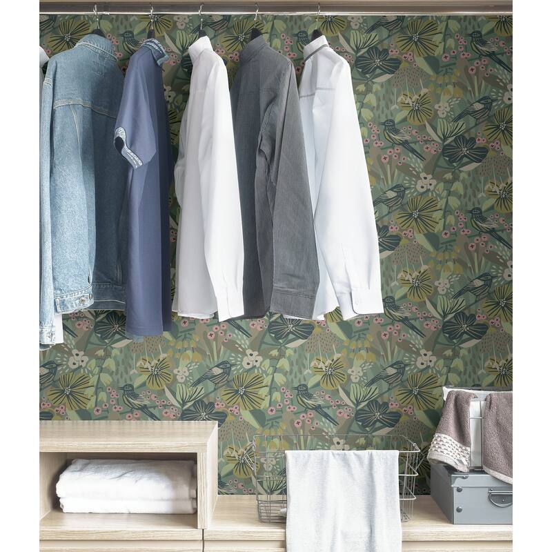 Pip & Lo Sage Jaybird Peel & Stick Wallpaper