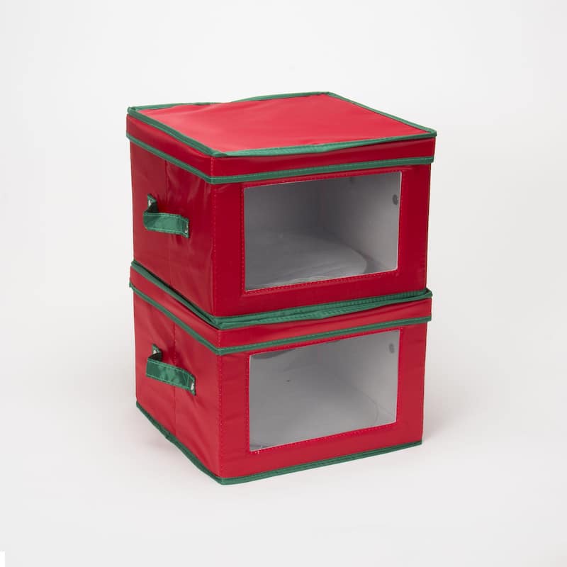 Household Essentials Holiday Dinner Plate Storage Box - 12'' x 12'' x 8.5''