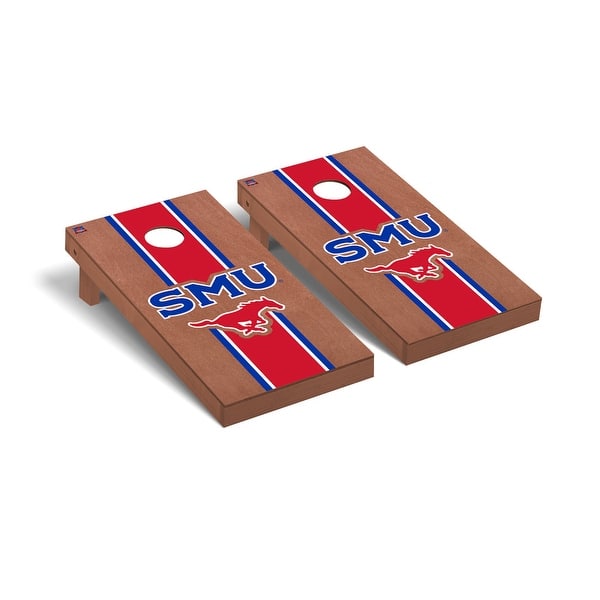 slide 2 of 5, Southern Methodist University SMU Mustangs Rosewood Cornhole Board Set