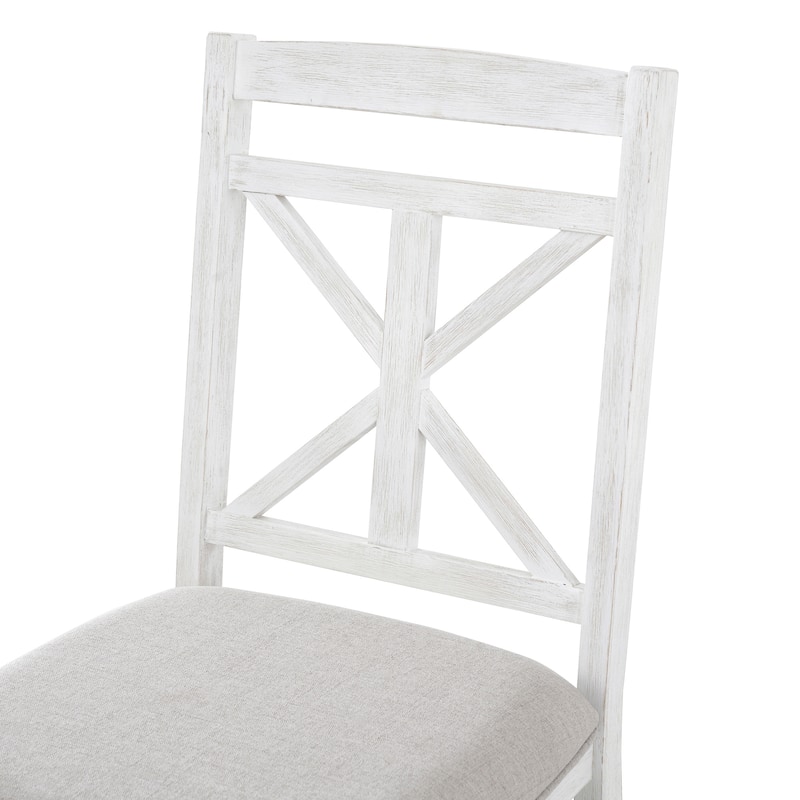 5-Piece Retro Dining Set, Extendable Round Table & 4 Upholstered Chairs