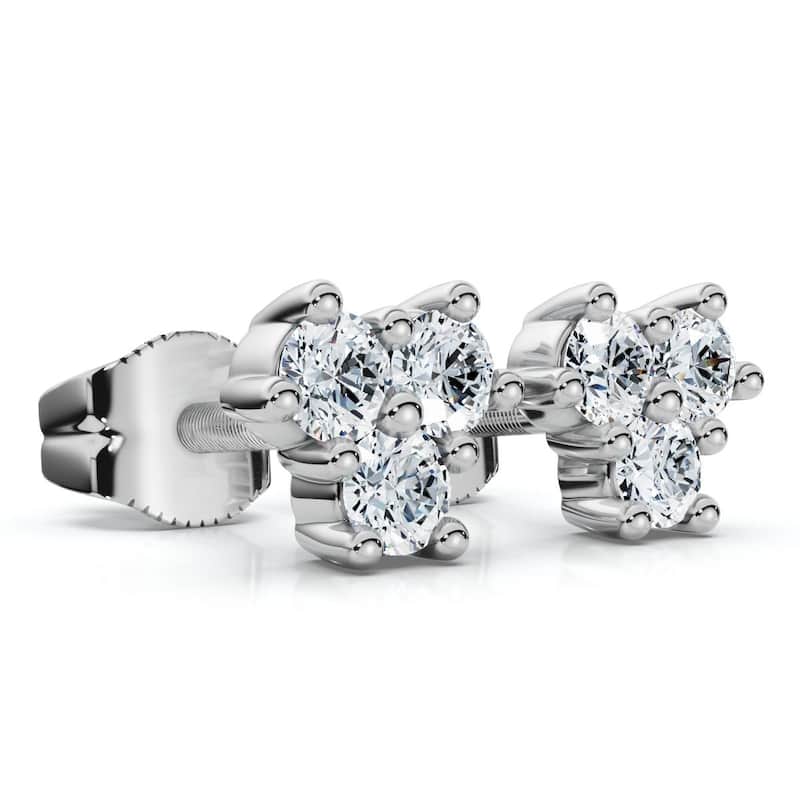 Mini Trio Diamond Studs Gold Lab Grown Women's Earrings