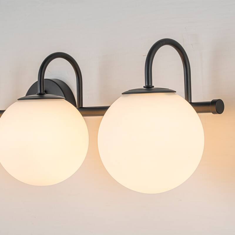 3/4-Light Dimmable Modern Bathroom Light Fixture with Frosted Glass