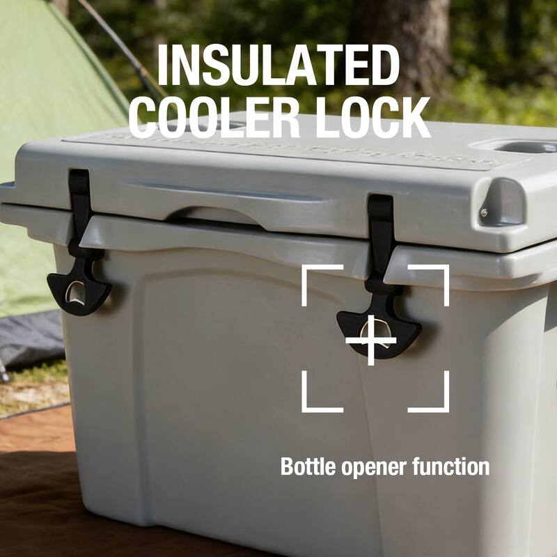 25QT Portable Cooler, Insulated Hard Cooler with Bottle Opener, Cup Holder, Forming Ruler, Travel, Beach, Camping, Fishing