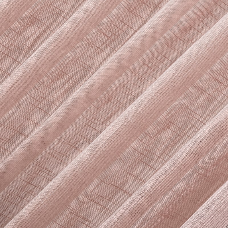 No. 918 Ceri Linen Texture Jute Tabs Semi-Sheer Tab Top Curtain Panel, Single Panel