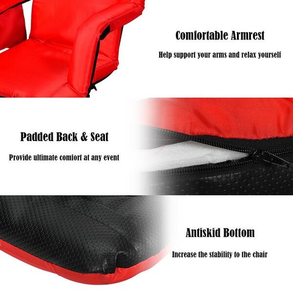 Shop Gymax Stadium Seat Bleachers Portable Chair Reclining W Backs