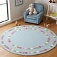 preview thumbnail 3 of 22, SAFAVIEH Handmade Kids Diva Dots Wool Rug 5' Round - Blue/Pink - Round
