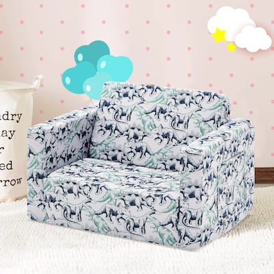 Kids Sofa, Children's 2 in 1 Convertible Sofa to Lounger
