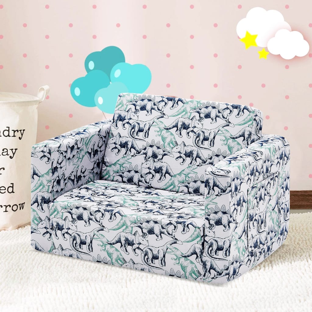 Kids Sofa, Children's 2 in 1 Convertible Sofa to Lounger