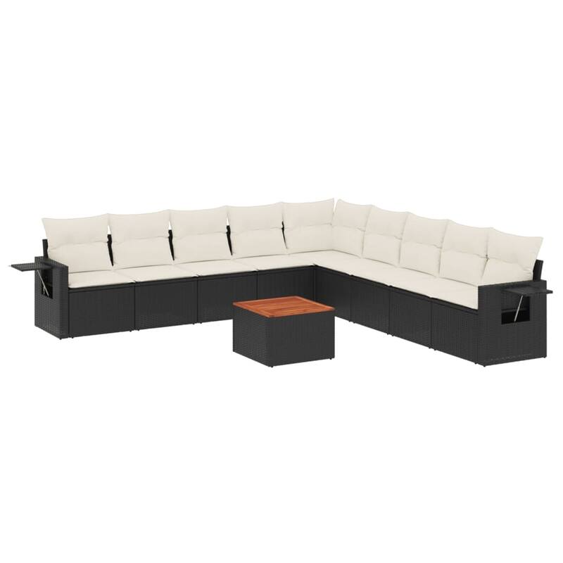 vidaXL Garden Sofa Set 10 Piece with Cushions Outdoor Sofa Set Poly Rattan
