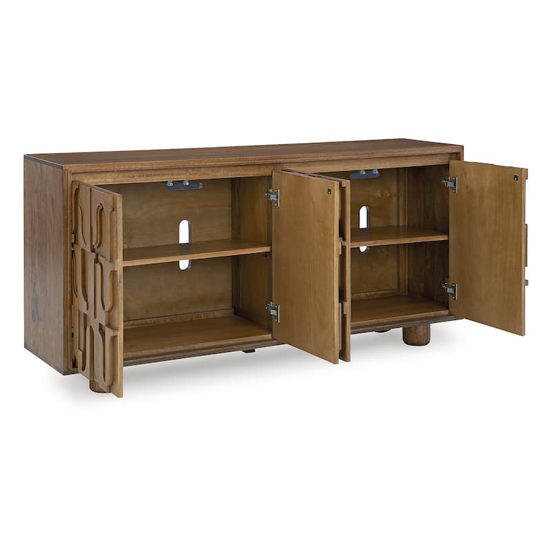 Signature Design by Ashley Gadburg Brown Accent Cabinet - 66"W x 16"D x 32"H