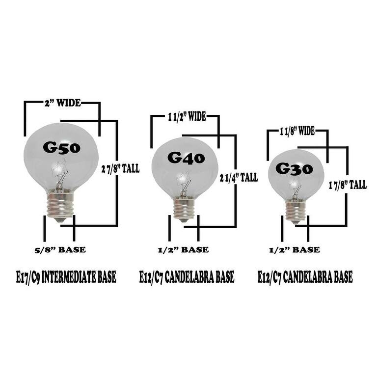 100 Foot G50 Heavy Duty Outdoor Patio Globe String Lights, 100 Clear Bulbs