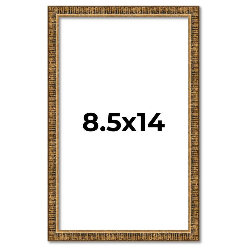 8.5x14 Frame Gold Solid Wood Picture Frame - Complete Modern Photo