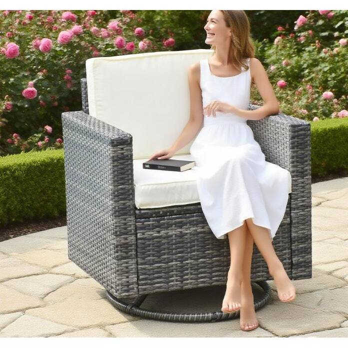 GDFStudio Outdoor Swivel Rocker Chair