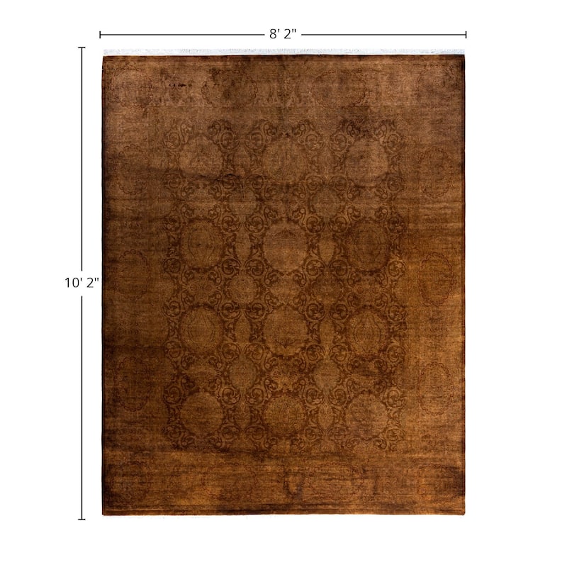 Fine Vibrance One-of-a-Kind Hand-Knotted Area Rug - Brown, 8' 2" x 10' 2" - 8' 2" x 10' 2"