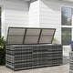 preview thumbnail 1 of 14, Outsunny Outdoor Storage Box with Inner Liner, PE Rattan Wicker Deck Box with Pneumatic Bar Lift Grey