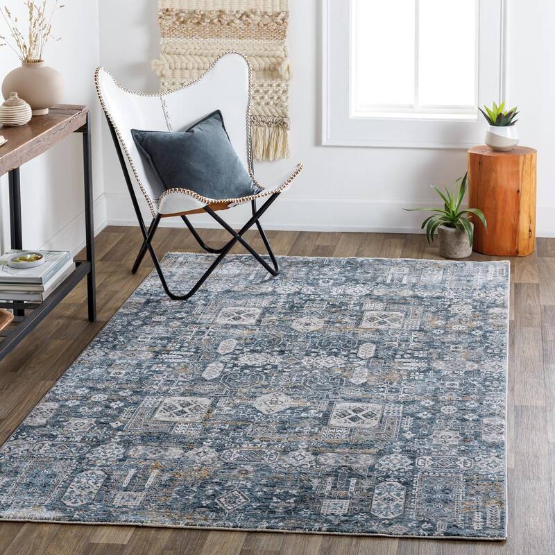 Livabliss Traditional Cardiff Medallion Area Rug - 10' x 13'11" - Charcoal
