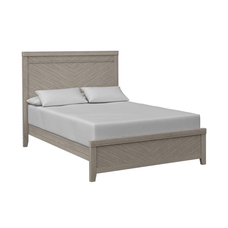 King Size Panel Bed with Ash Veneers and Rubberwood Frame