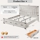 preview thumbnail 21 of 53, Farmhouse Wood Bed Frame with 54" Tall Headboard, 2 Large Drawers