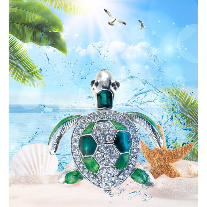 CoTa Global Sea Turtle Sparkling Refrigerator Magnet with Crystals - 2.25 Inch