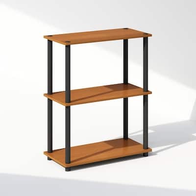 23.6 in. Tall Cherry Wood 3-Shelf Bookcase