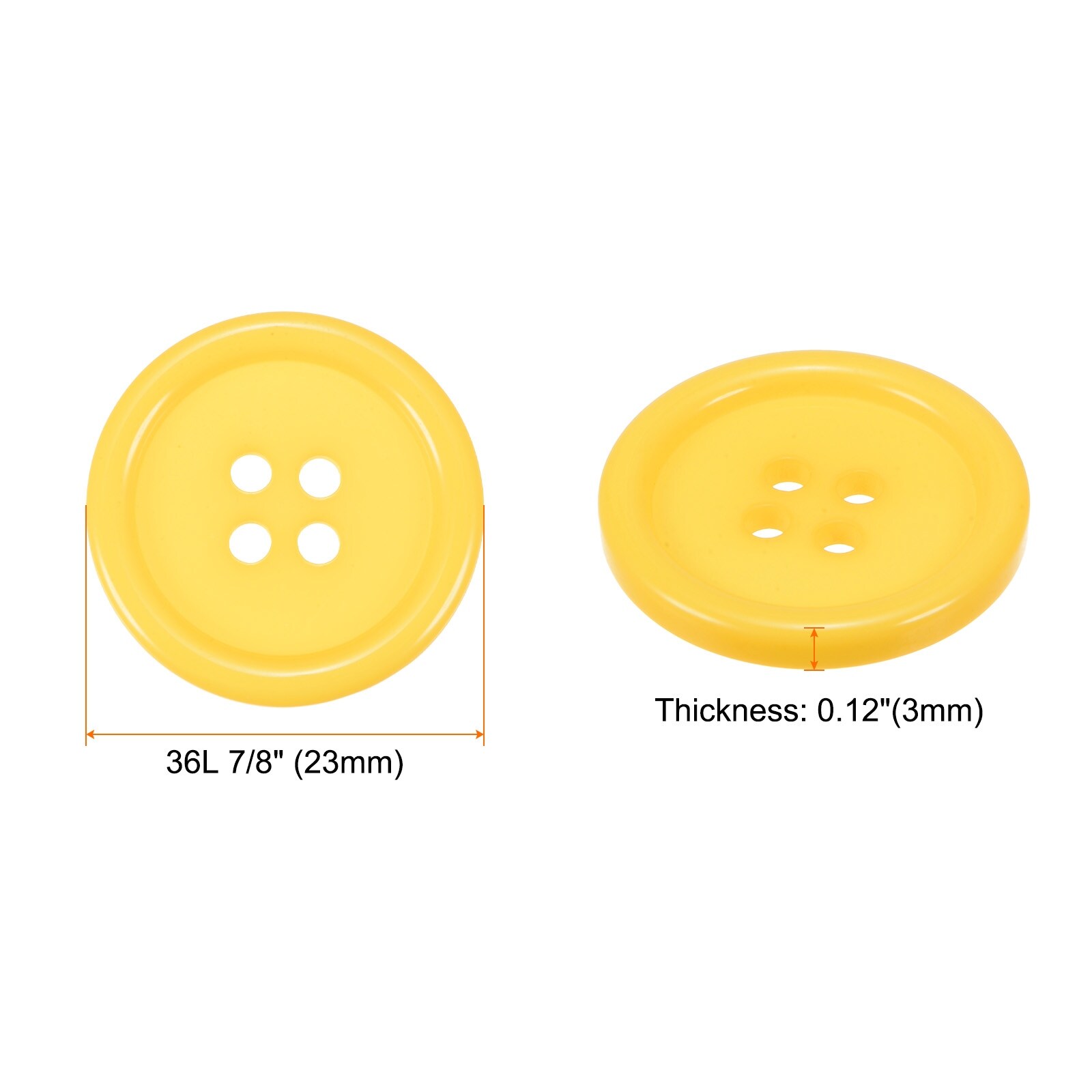 Sewing Buttons Resin Round Flat 4-Hole Craft Buttons for Sewing
