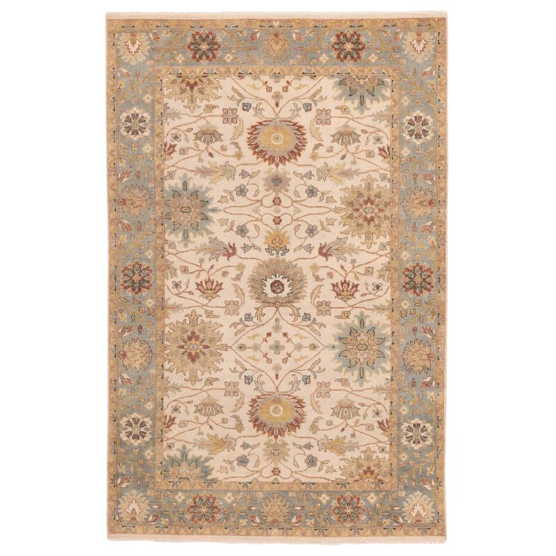 ECARPETGALLERY Hand-knotted Jules Serapi Ivory Wool Rug - 5'10 x 9'0