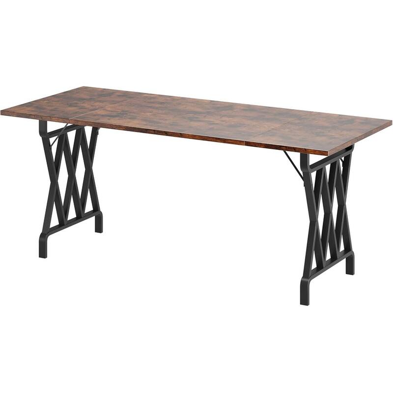 71 Inch Large Rectangular Dining Table for 4-6 People, Industrial Kitchen Table