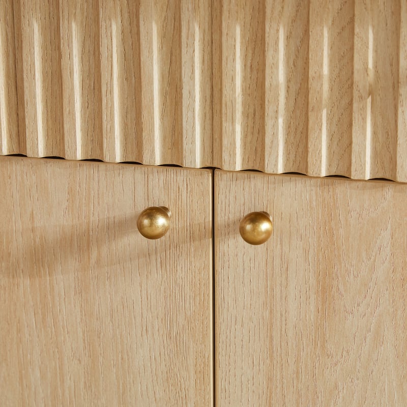 Walker Edison Modern Fluted Wood Buffet Sideboard with Storage