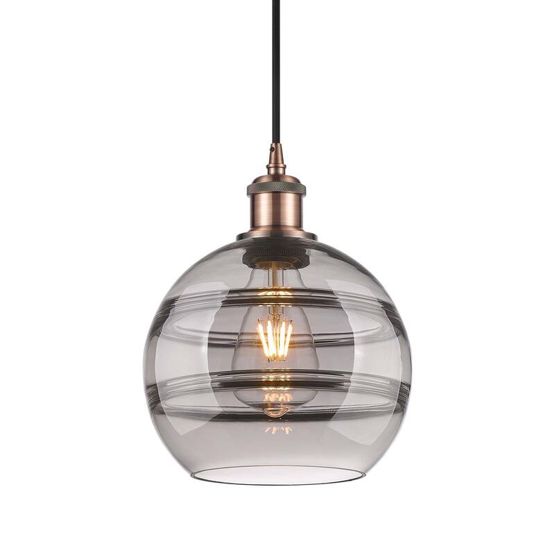 Innovations Lighting 516-1P-10-8 Rochester Pendant Rochester 8" Wide - Antique Copper / Light Smoke