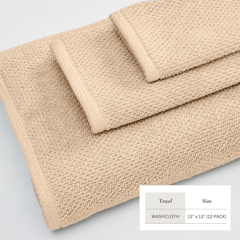 100% Cotton Acacia Collection Ultra Absorbant Popcorn Bath Towels