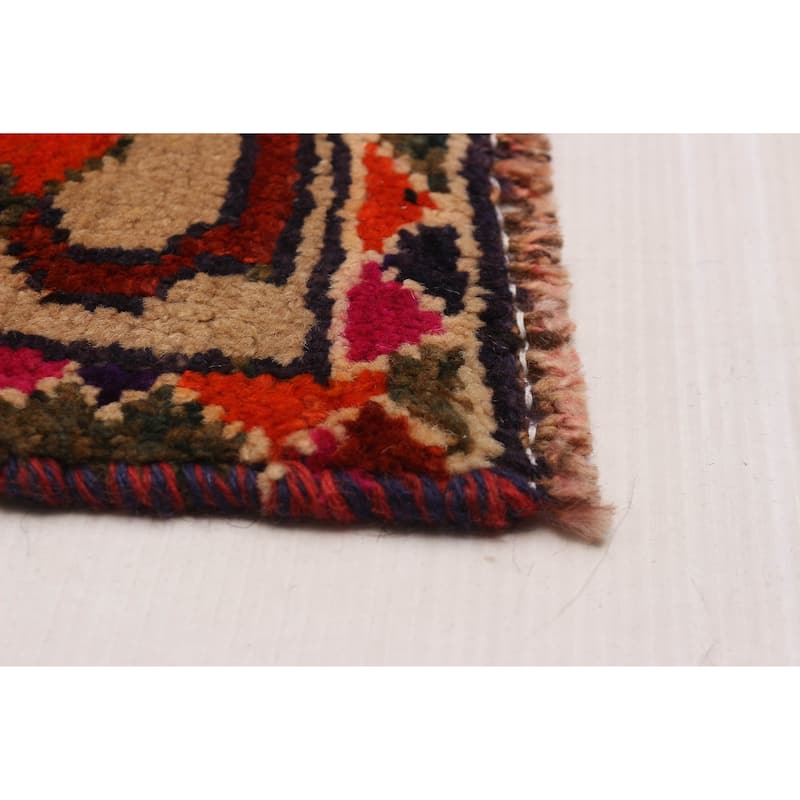 ECARPETGALLERY Hand-knotted Melis Vintage Dark Red Wool Rug - 4'7 x 12'7
