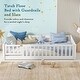 preview thumbnail 55 of 78, Twin/Full/Queen Size Floor Bed with Safety Guardrails, Toddler Floor Bed for Girls and Boys