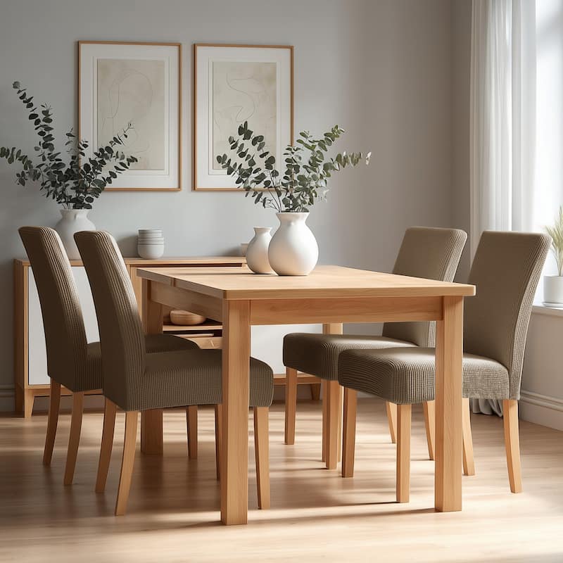 Deconovo Spill Proof Stretch Dining Chair Slipcovers Set of 4 - Light Brown
