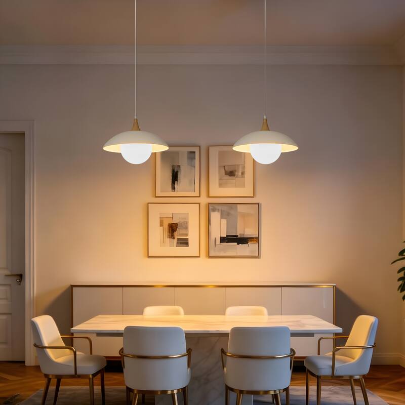 Starsky 1-Light Scandinavian Nordic Dome Pendant - White