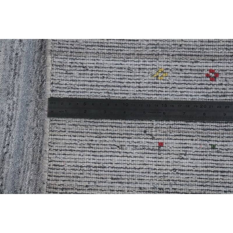 Hand Knotted Oriental 100% Wool Carpet Tribal Tribal Greys & Charcoal Gabbeh Area Rug - 10' 0'' X 8' 7''