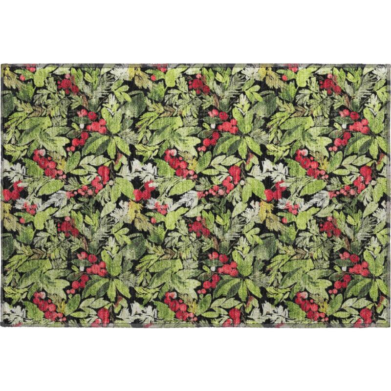 Premium Washable Super Soft Christmas Holly Mayfield Rug
