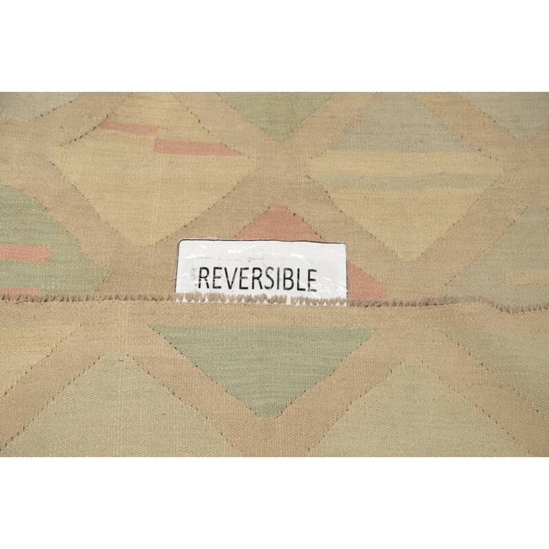Hand Woven Oriental 100% Wool Carpet Southwestern Modern Multi-Colored Kilim Area Rug - 10' 1'' X 6' 4''