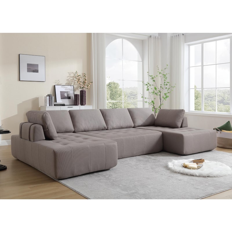 138.5 "Modular Combination Sofa U-shaped Sofa - Gray