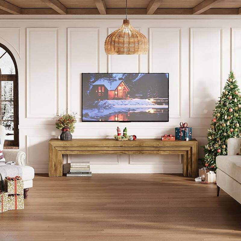 70.9" Extra Long Wooden TV Stand for 75-Inch TVs, Entertainment Center Media Console for Living Room