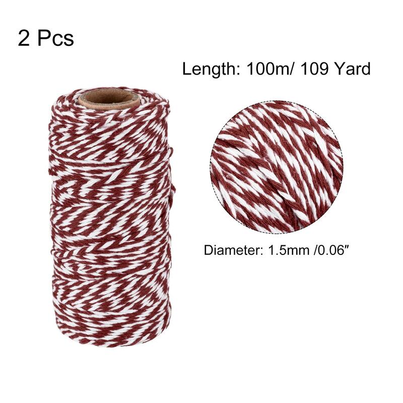 2x Twine Packing String Wrapping Cotton Twine Rope 100M for Christmas