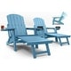 preview thumbnail 11 of 52, WINSOON Set of 2 HIPS Folding Adirondack Chair with Adjustable Backrest and Retractable Ottoman Baby Blue