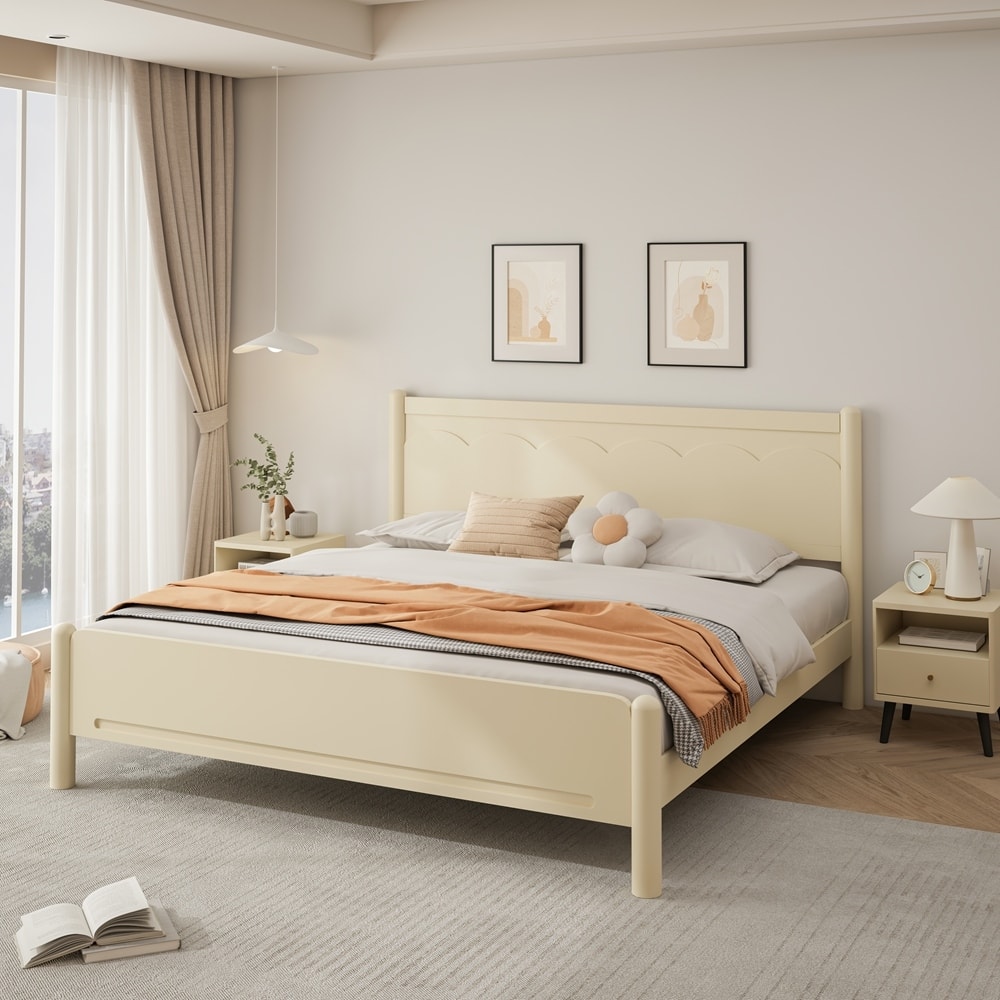 Bedroom Wood Platform Bed Frame