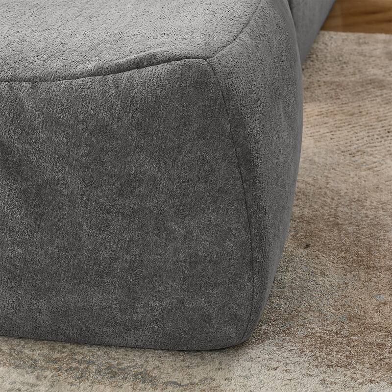Bean Bag Chair Large Indoor Beanbag Sofa , Lazy Beanbag with waist pillow&Ottoman for Bedroom