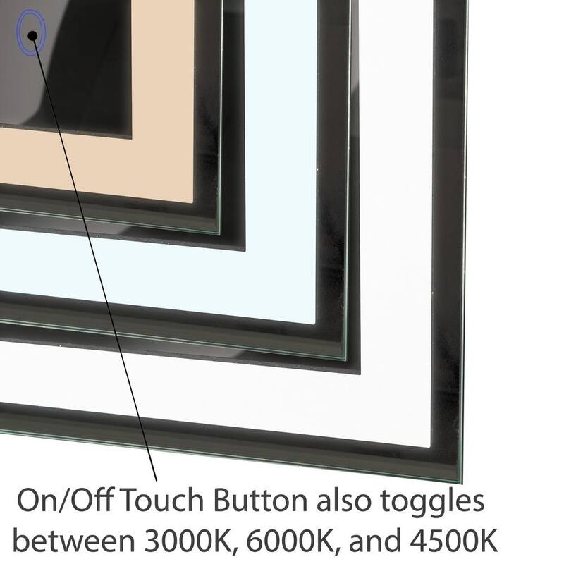 Dyconn Faucet Edison Wall-mounted LED Backlit Tri-Color Mirror - Clear