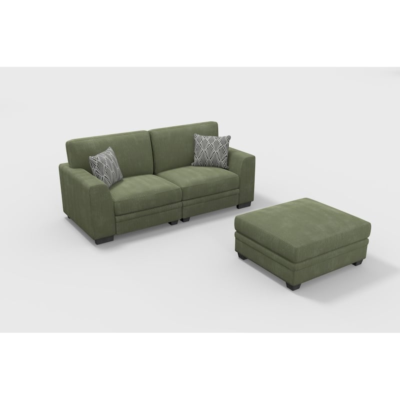 3 PCS Corduroy Flexible Combination Sectional Sofa